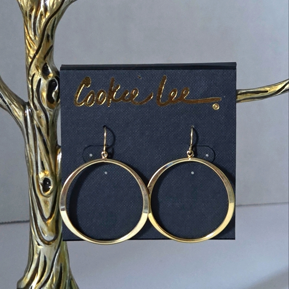 Cookie Lee Gold Hoops NWT 1.5" Diameter